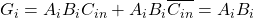 G_i = A_iB_iC_{in}+A_iB_i\overline{C_{in}}=A_iB_i